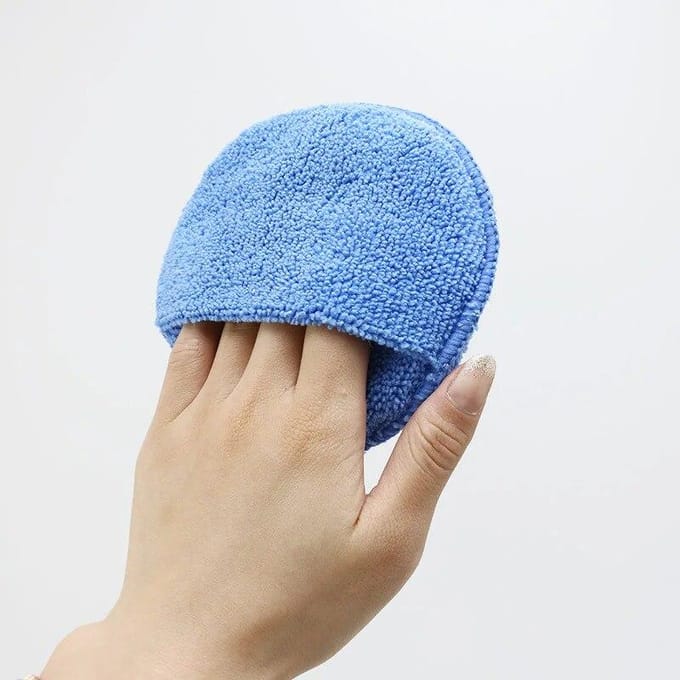 Éponge de poche ronde en microfibre pour soins de voiture, 1 pièce de 5 pouces, tampon applicateur de cire automobile, tampon de polissage manuel pour détails de voiture, outil de polissage de voiture gris