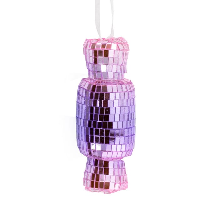 Kersthanger Disco Snoep roze/paars