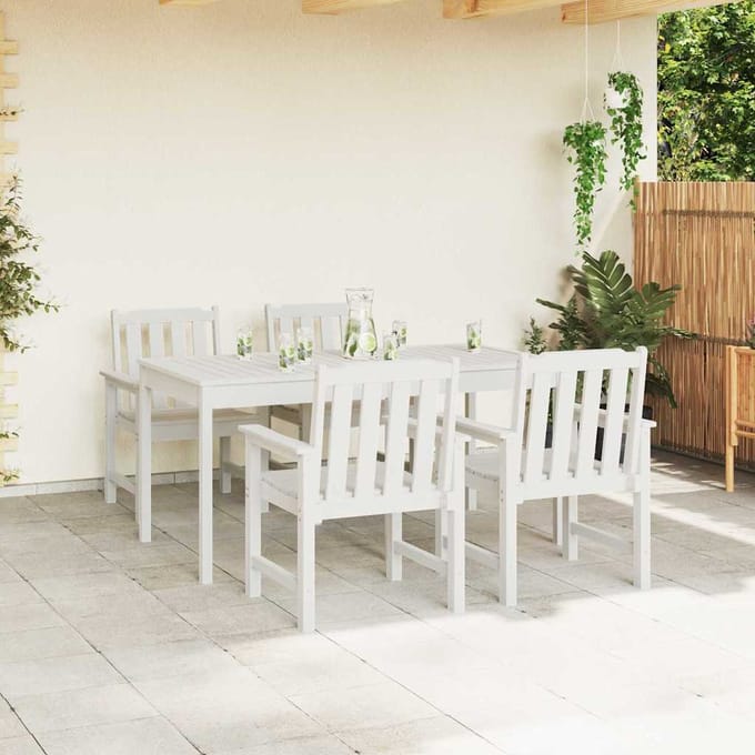 vidaXL Tuinstoel 4 pcs Wit 65.5 x 59 x 88 cm Polyetheen