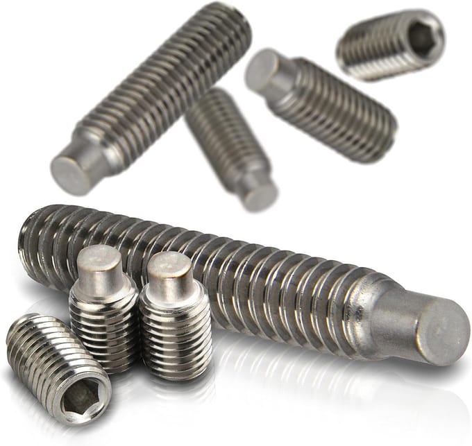 Set van 5 RVS Schroefdraadpennen M10x60 met Binnenzeskant DIN 915