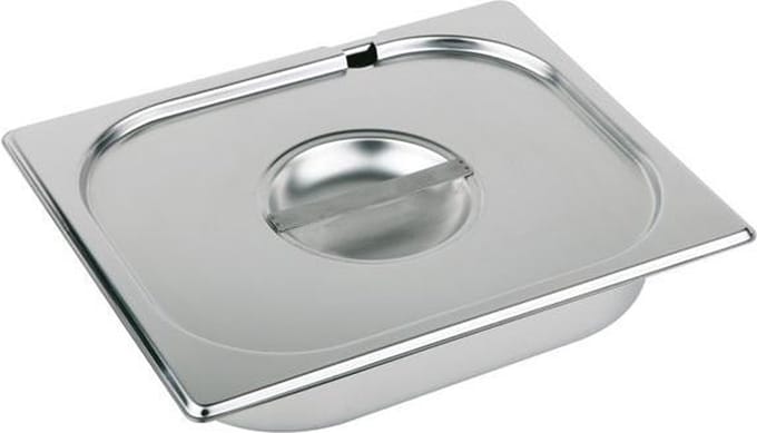 APS 81595 - GN 1/9 gastronorm deksel - RVS chroom nikkel - lepel uitsparing - 105 x 175 mm