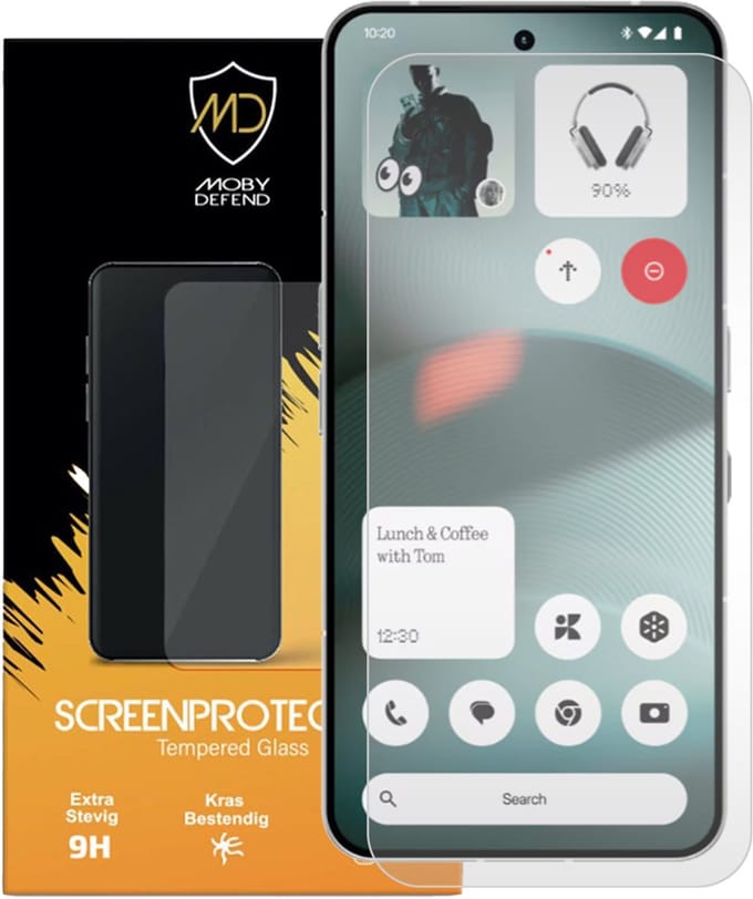 MobyDefend Screenprotector - Geschikt voor Nothing Phone (3) - Case-Friendly Screensaver - Gehard Glas