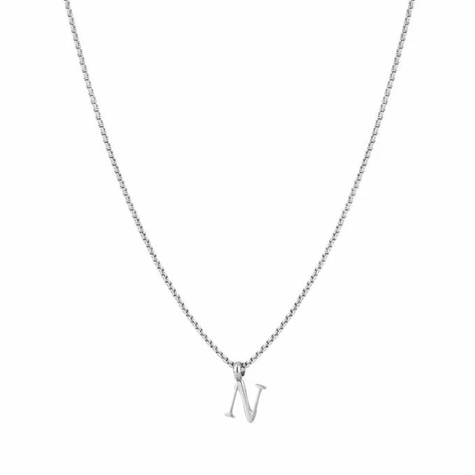 Bijoutheek Collier Letter N Zilver