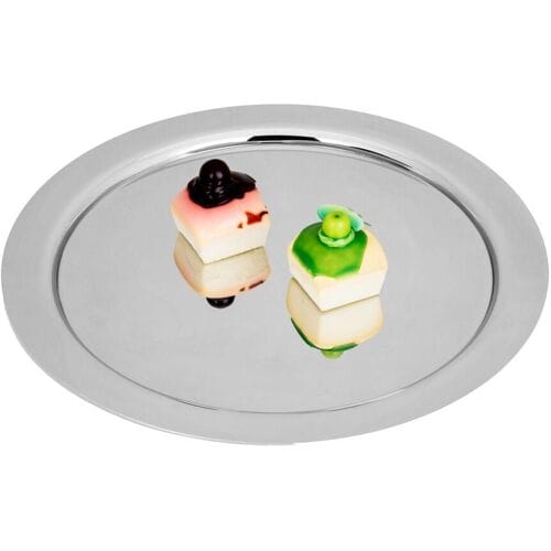 GGM Gastro (4 Stück) Edelstahl Serviertablett - Ø 500mm - poliert Zilver