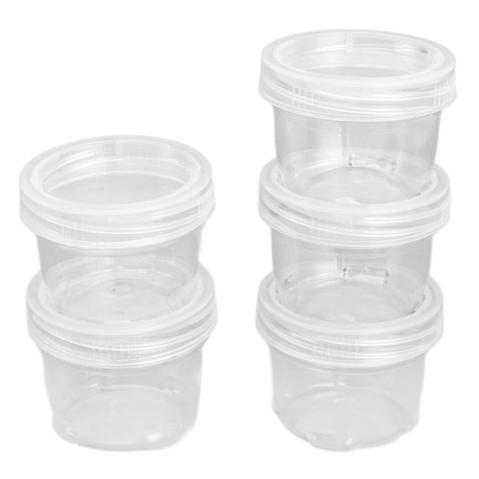 5 STuks Draagbare Sausfles Saladedressing Container Herbruikbaar Plastic Kleine Kruidenbakjes Set met L(for 6.5-9kg) wit
