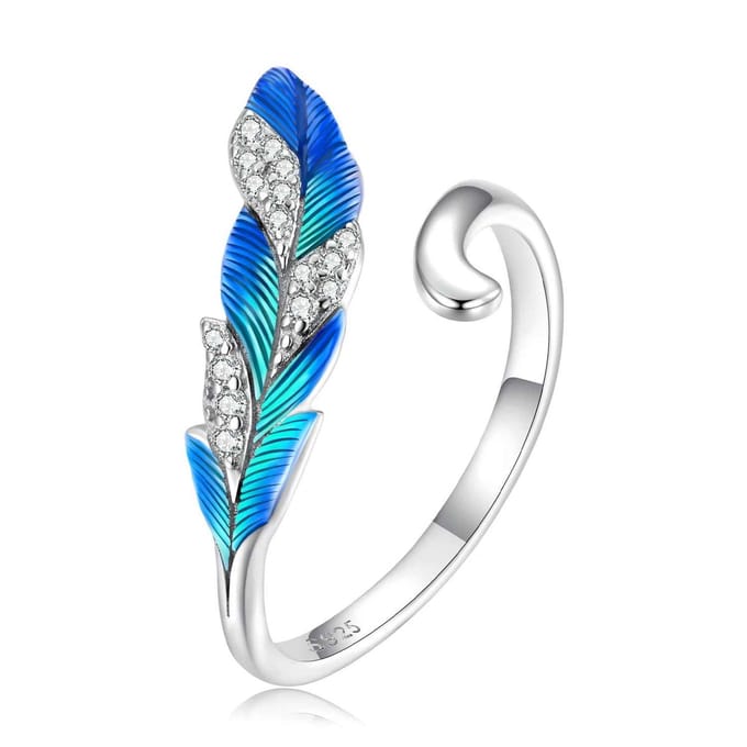 Ring veer - Sterling 925 zilver - Veertje - Verstelbaar
