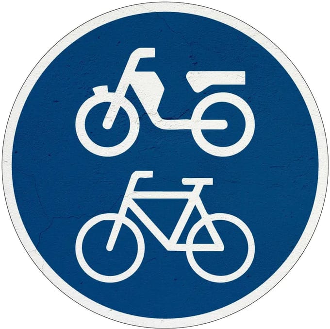 Bromfietspad bord - G12a | Sign Again materiaal | 10 cm