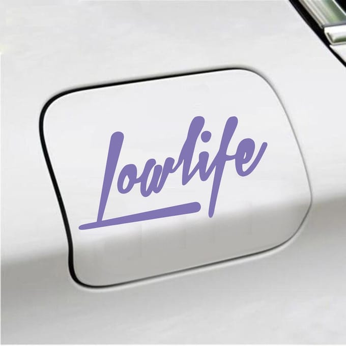 Bumpersticker - Lowlife - 7,5 X 14,8 - Paars