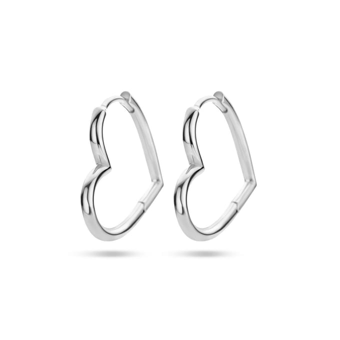 Zilver Gerhodineerd Oorringen Hart 1336367