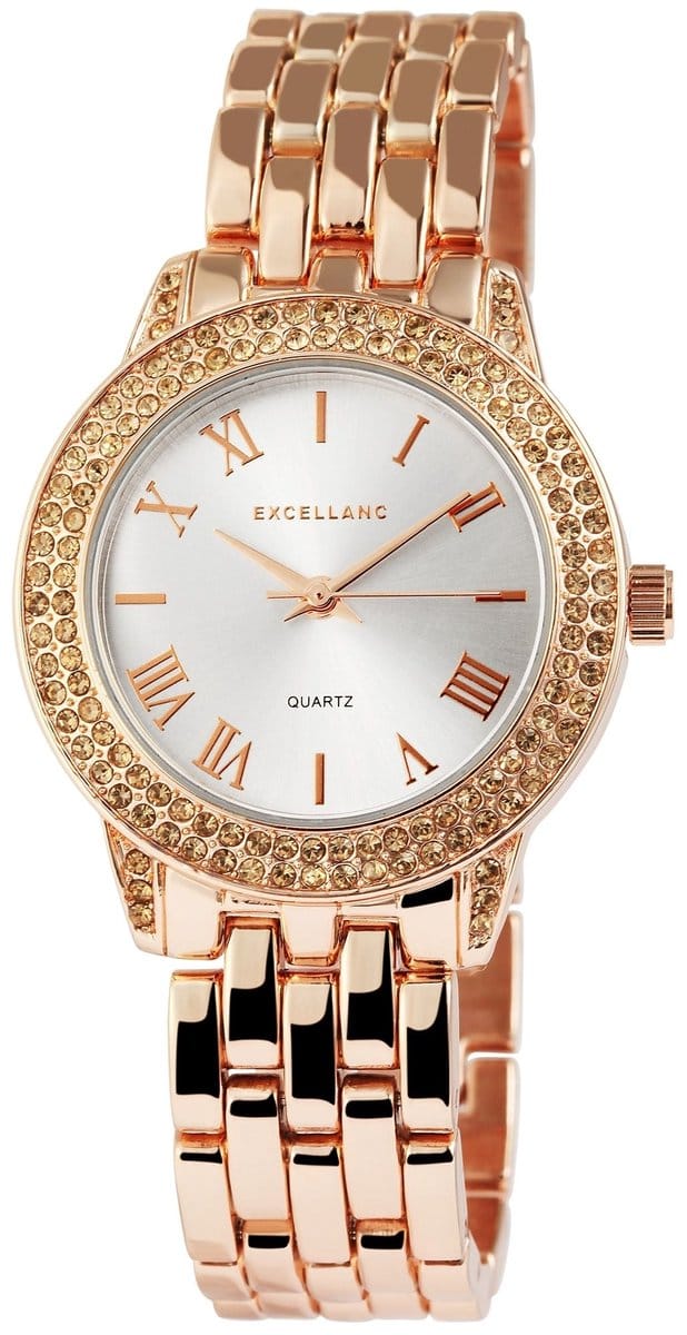 EXCELLANC Dameshorloge metaal Crystal-steentjes
