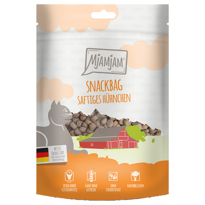 125g MjAMjAM Snackbag Sappige Kip Kattensnacks