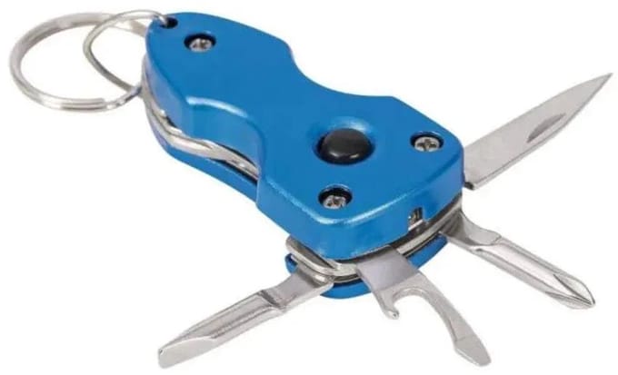 Multitool Sleutelhanger Blauw - Zakmes