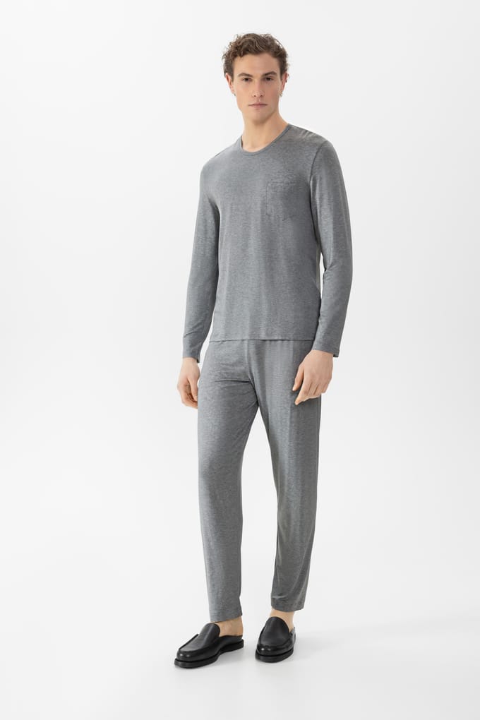 Pyjama lang Serie Easy Night Light Grey Melange