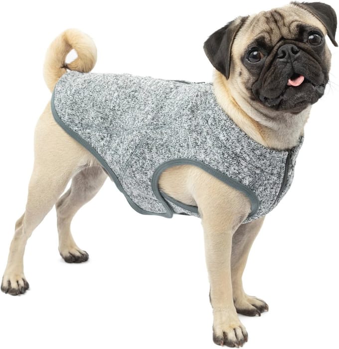 Hondentrui Fleece Vest voor Honden - Gebreide Jas met Lichte Ritssluiting