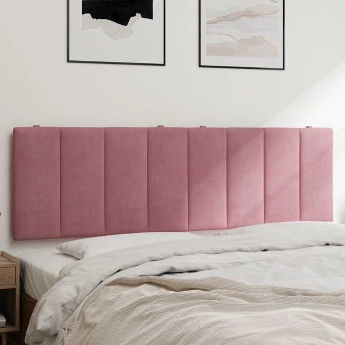 vidaXL - Hoofdbordkussen - "Hanko" - 160 - cm - fluweel - roze
