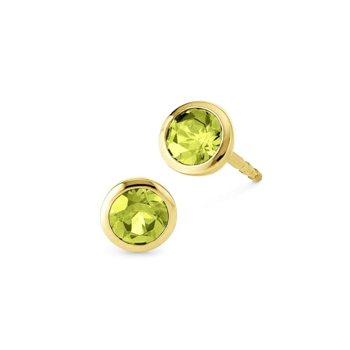 Orolino Ohrringe Gold 585 mit 2x Peridot rund