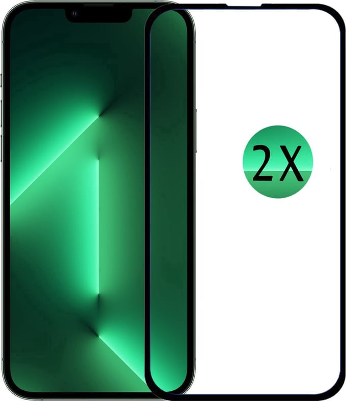 iPhone 13 - 13PRO Screenprotector beschermings Full cover glas D10 geschikt geschikt voor IPhone 13 -13PRO - 2 stuks