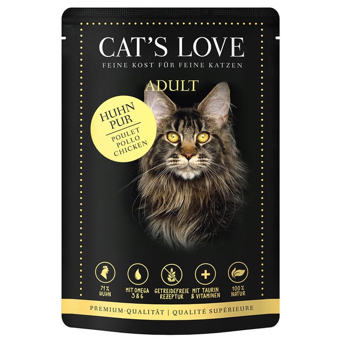 12x85g Cat's Love Puur Kip Nat Kattenvoer