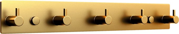 EAVY - Wandkapstok - Kapstok - 5 Haaks - 32 cm - RVS - Goud - Handdoekrek