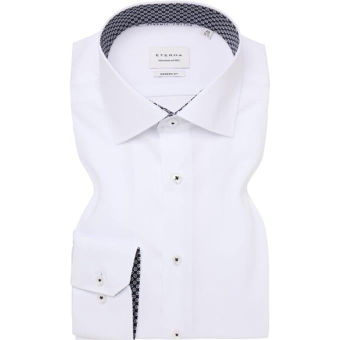 Eterna . Lange Mouw Overhemden Wit 1282 X14k