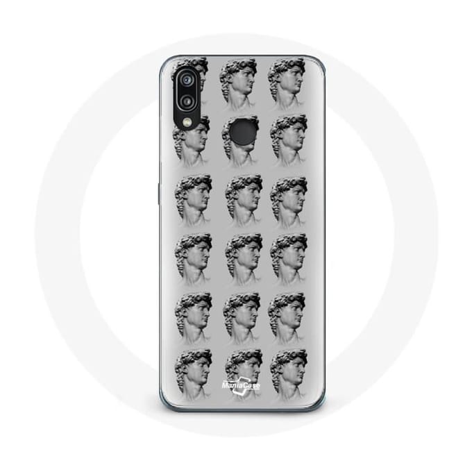 Hoesje voor Huawei P20 Lite Standbeeld grijze achtergrond grijs