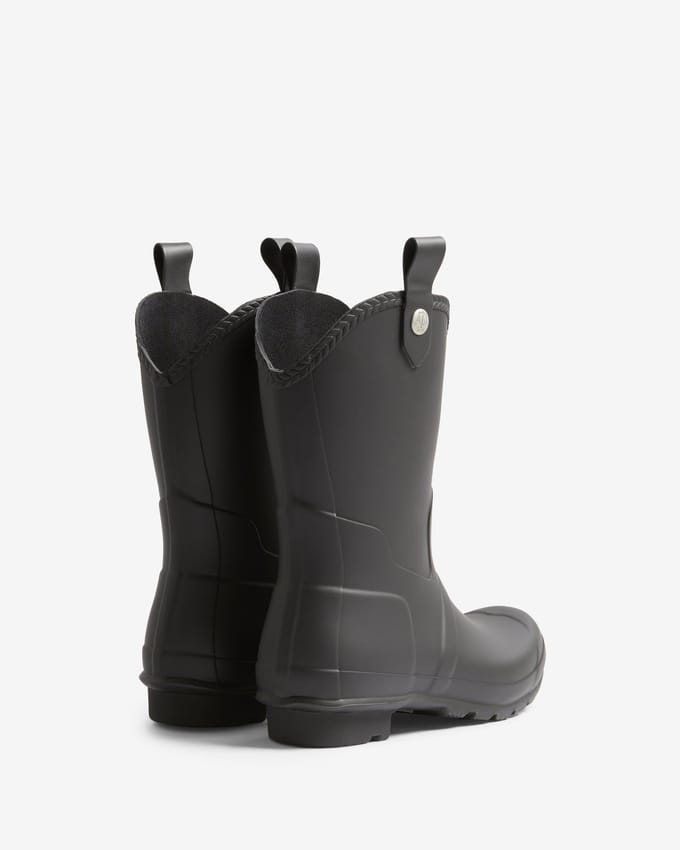 Hunter Original Cowboy Rubberen Zwarte Gummlaarzen Voor Dames