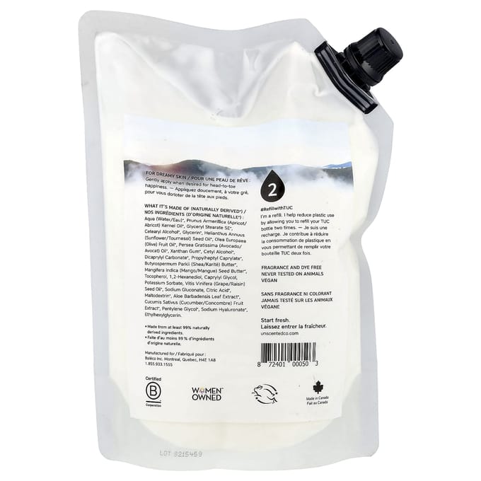 Lotion, Handen + Lichaam, Navulling, Ongeparfumeerd, 1L (33.8 fl oz) white