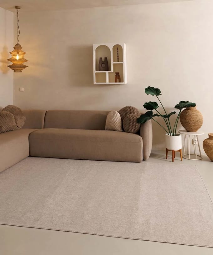 Laagpolige loper - Lush crème 80x200