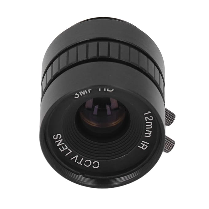 CS Mount Lens Groothoek Prime Lens 3MP Handmatige Iris Lens 12mm Brandpuntsafstand voor Bewakingscamera black