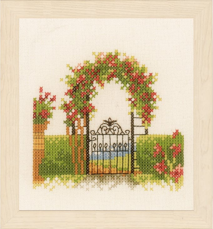 Telpakket kit Hek met bloemen  - Lanarte - PN-0162522