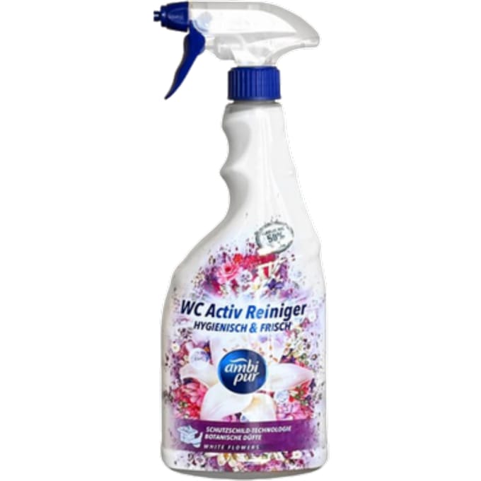 Toiletreiniger - Toiletspray - Wc reiniger - Hygiënisch & Fris - Ambi Pur - Witte Bloemen - Botanische geuren - 750ml