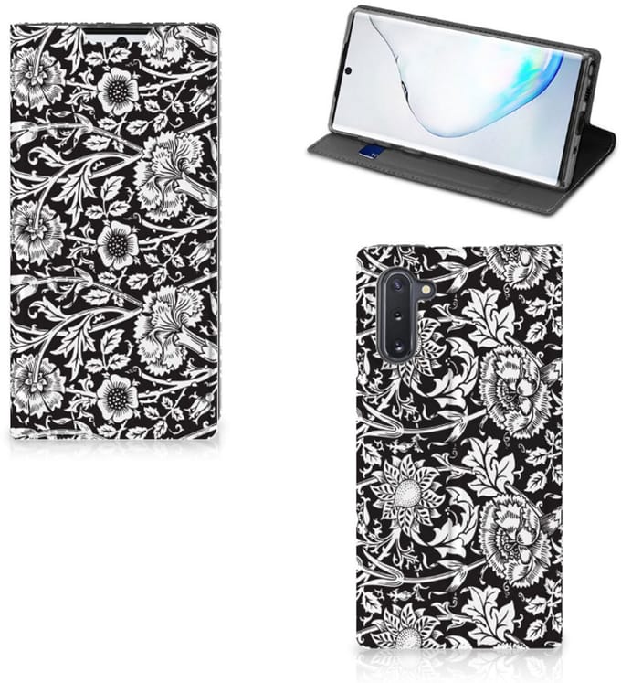 Samsung Galaxy Note 10 Smart Cover Black Flowers