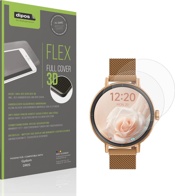 dipos FLEX – 2x Matte Screenprotector geschikt voor Gydom DR05 | Volledige Schermbescherming | Case-Friendly