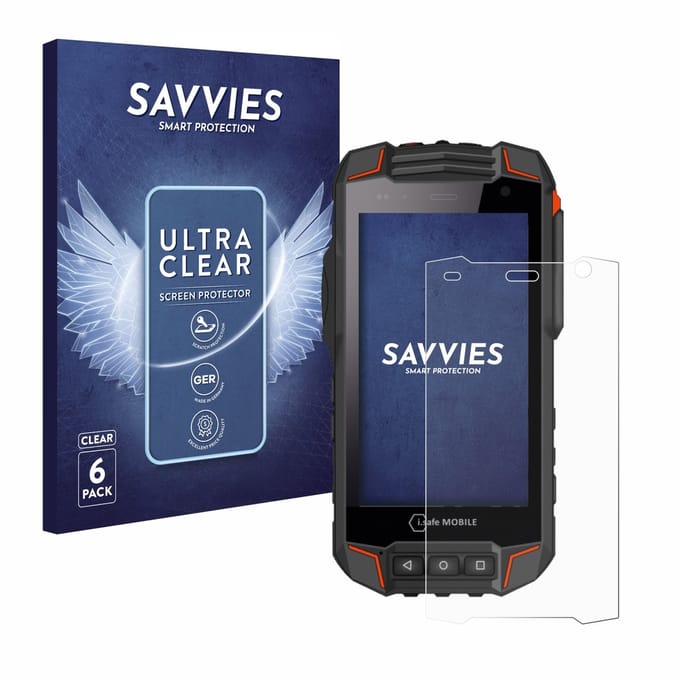 Savvies - Screenprotector voor i.safe MOBILE IS530.1 - Folie Beschermfolie transparant 6 Stuks