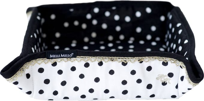 Melli Mello - Nora Dots - Broodmand Wit - Katoen - Polkadot Binnenkant - 20x20 cm