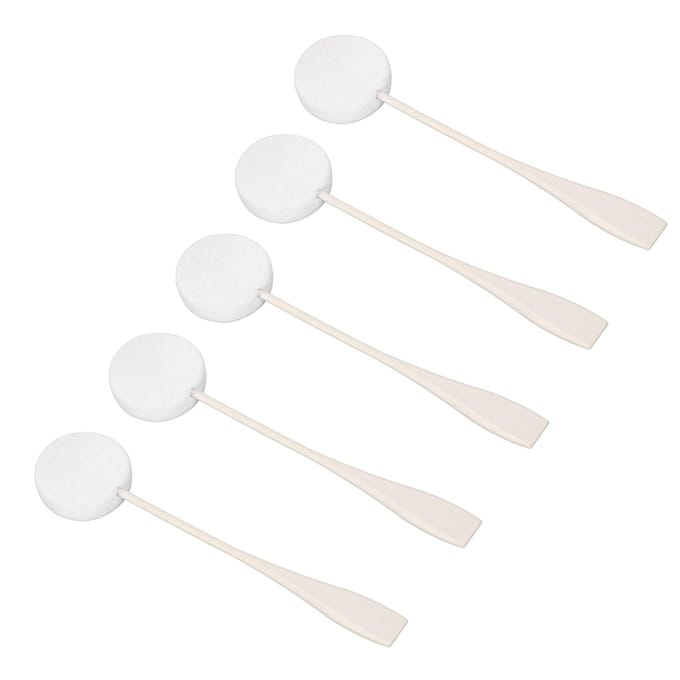 5 stuks Lotion Applicator Lange Handgreep Goede Waterabsorptie Zachte Poederdons voor Thuisgebruik Wit wit