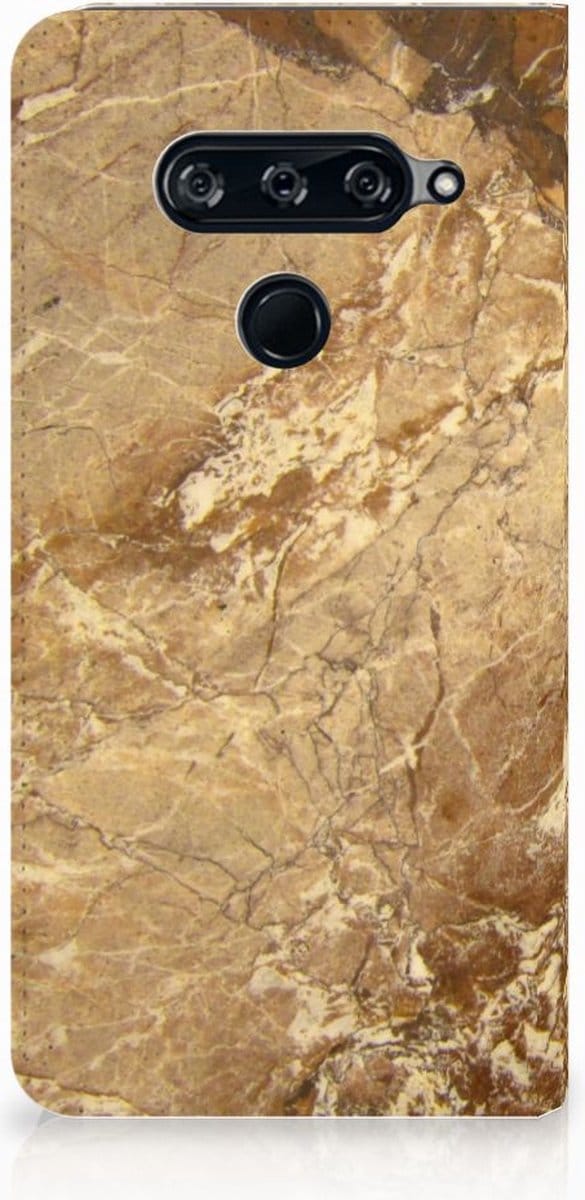 LG V40 Thinq Standcase Marmer Creme