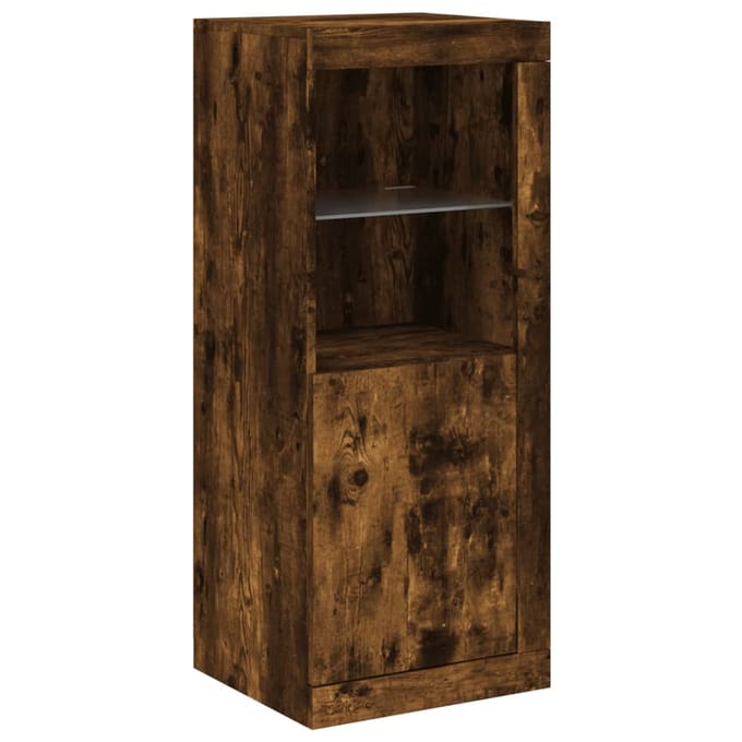 vidaXL - Dressoir - met - LED-verlichting - 41x37x100 - cm - gerookt - eikenkleurig