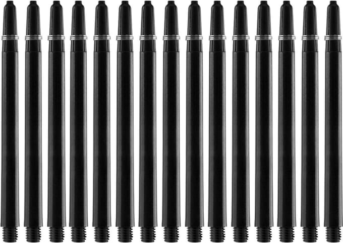 Bull's - 5-Pack Nylon The Original Long + Ring - Black - Dart Shafts