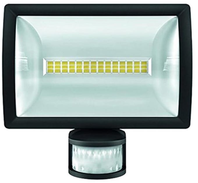 20 Watt LED Buitenschijnwerper met Bewegingssensor voor Wandmontage - 180° Detectiegebied, Max. 12 m, Zwart