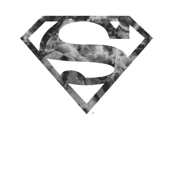 Marble Superman Logo Hoodie - White - S