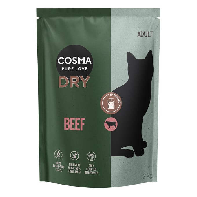 2kg Cosma Extruded Droogvoer Rund Katten Droogvoer