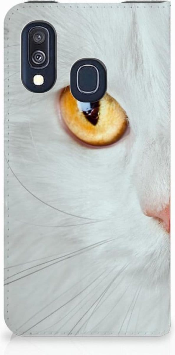 Samsung Galaxy A40 Hoesje maken Witte Kat
