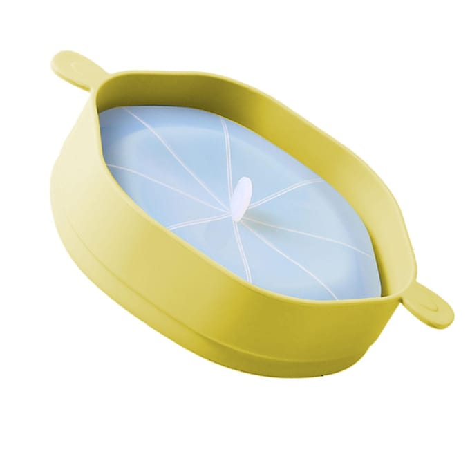 Siliconen Popcorn Emmer met Handvat Opvouwbaar Grote Capaciteit Hittebestendig Magnetron Popcorn Maker Cyan white