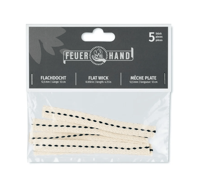 Feuerhand Flat Wick 12 cm for 276, Lont, 5 stuks.