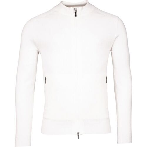 Thomas Maine Vest Cardigan Full Zip Half Milano Knit Off White / male