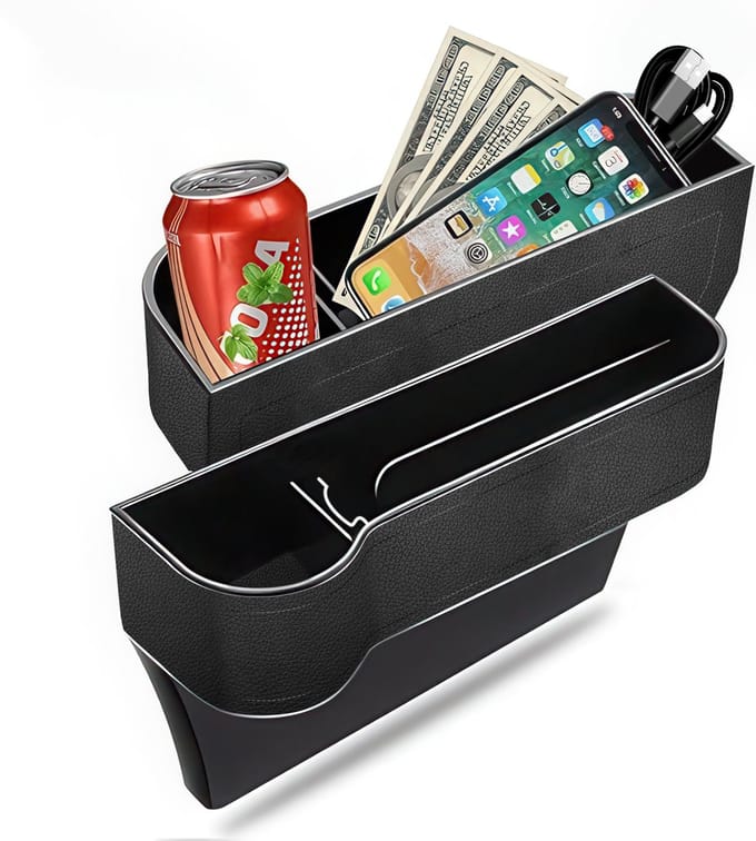 YONO Organizer met Bekerhouder Auto - Universele Autostoel Accessoires - Drankhouder - 2 stuks