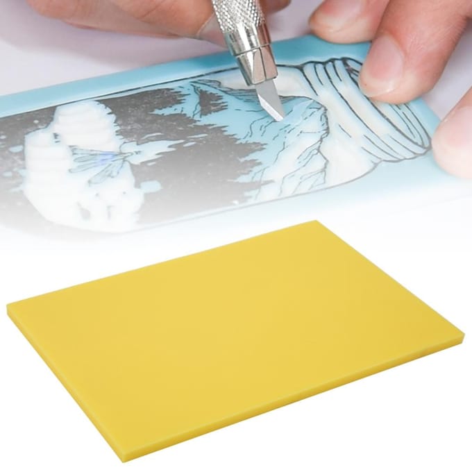 Jelly Rubber Stempel Dun Snijblok voor DIY Handgemaakte RubberstempelsGeel hemelsblauwe kleur