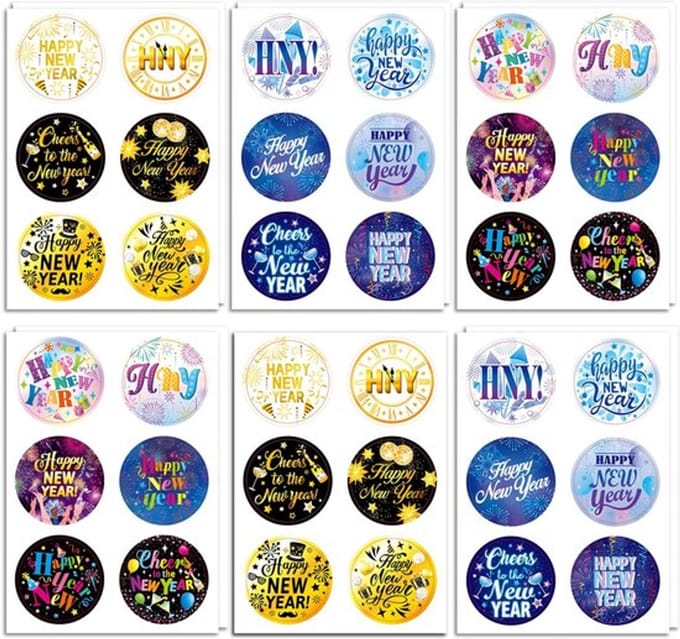 Allecto - Gelukkig Stickers - Oudejaarsavond Decoraties - Ronde