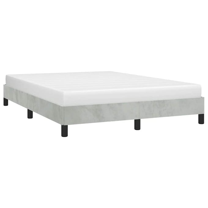vidaXL - Bedframe - zonder - matras - lichtgrijs - 152x203 - cm - Queen - fluweel